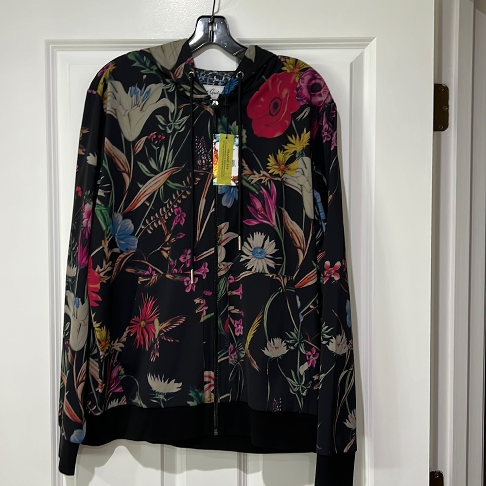 Robert Graham Men’s Hoodie Floral Print Size Large NWT